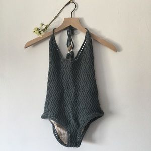 She Made Me Anthropologie crochet one piece size small